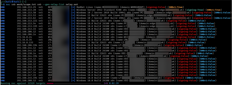 Discovering servers that do not require SMB signing