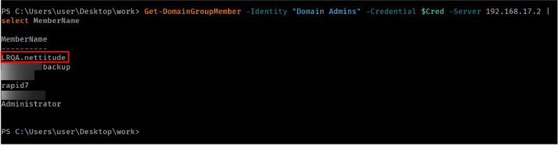 Validating that user was added to Domain Admins