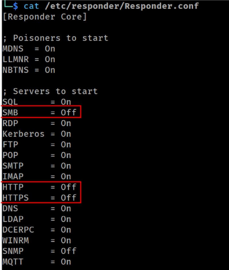 Responder configuration